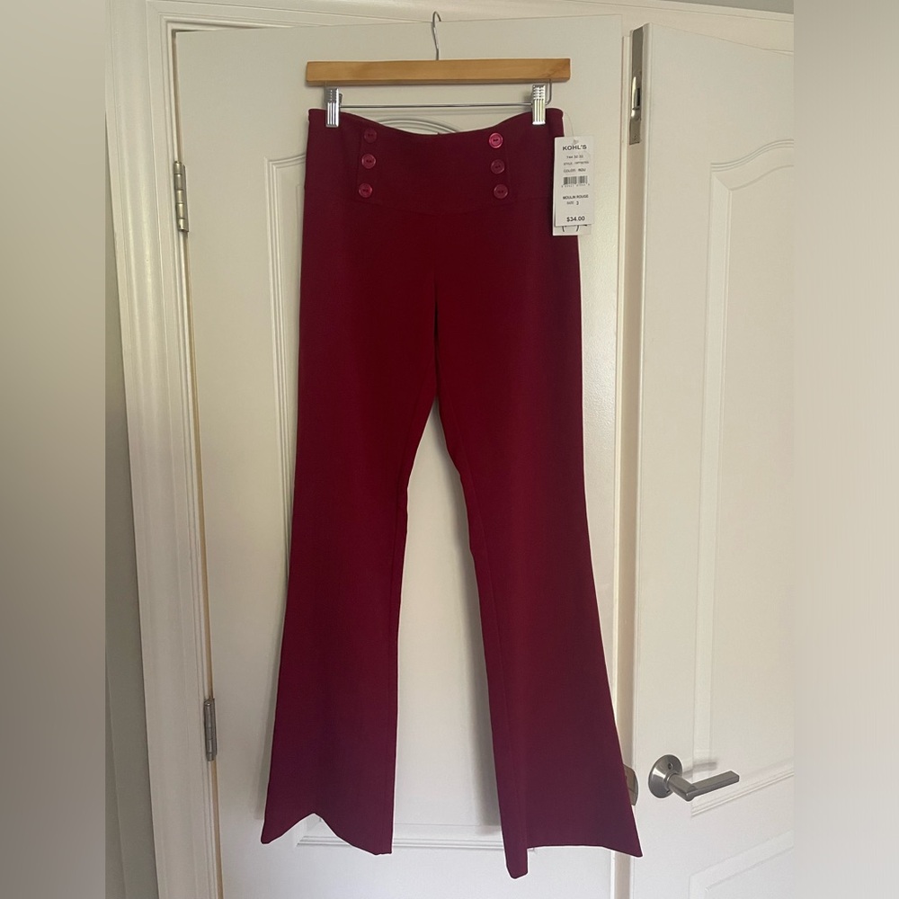 NWT Dark Red flare pants